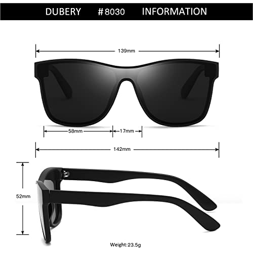Image of DUBERY Fashion Polarized Sunglasses for Women Men 100% UV Protection Trendy Siamese Lens Shades D8030
