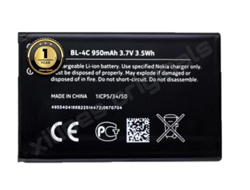 Image of BL-4C Battery for Nokia 6100 6125 6136 6170 6300 7705 7200 7270 8208 1202 1265 1325 1661 2220 2220s 2650 2652 2690 2700 3108 3500C Battery with 1 Year Warranty***** (O22)