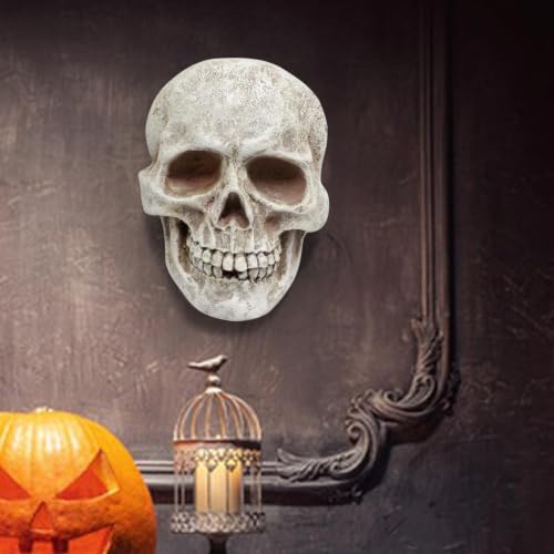 Calavera Halloween de resina duradera que no se rompe en el porche o jardín 4