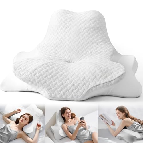 Best Pillow for Lying on Couch: Ultimate Comfort and Support Guide 3 DIIKEN Cervical Neck Pillows&Reading Pillow for Bed Rest Lying,Book Leaning Wedge and Prone, Ergonomic Memory Foam Bed Wedge Pillow for Headboard, Chin & Back Support Pillows on Bedrest Couch(White)