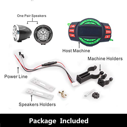 Image of UTV ATV Bluetooth Amplifier Sound System Hand-Free Speakers FM USB Audio System Stereo 3 Inch Speakers 12V Motorcycle Waterproof Audio FM Radio Stereo Speaker (Chrome&Black Star Speaker)