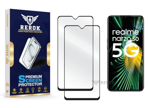 Image of Gorilla Tempered Glass Screen Protector Compatible with Realme Narzo 50 5G [Pack of 2] | Edge-to-Edge, Bubble-Free, Case Friendly, Easy Installation Kit