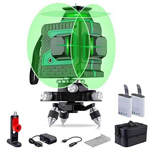 Niveles Láser Verde 3D 12 Líneas Autonivelador Línea Cruzado 3x360 líneas Cruzadas...