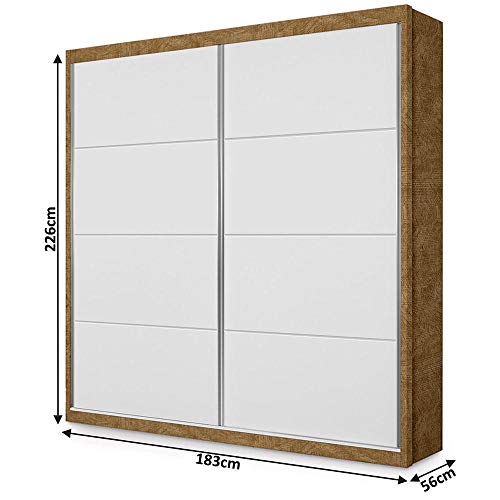 Guarda Roupa Infantil Premium Plus 2 Portas Amêndoa/Branco - Planet Baby