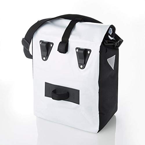FISCHER Gepäckträgertasche, Fahrradtasche, wasserdicht, 18 Liter, weiß
