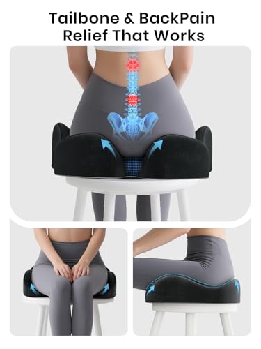Benazcap Ergonomisches Kissen zur Druckentlastung bei langem Sitzen,Schwarz – Ansicht 5