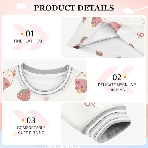 Cow and Berry Girls Dresses Long Sleeve Sweatshirt Dress for Girls Winter Toddler Casual A Line Dresses Size 2-8T3