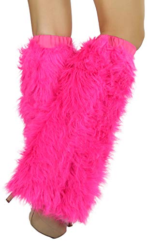 Image of ToBeInStyle Women's Faux Vibrant Fur Retro Daring 60' Inspired Ravewear Knee High Leg Warmers