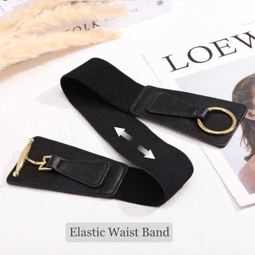 Yalice Women Wide Elastic Belt Stretch Waist Belt for Dresses Thick Leather Belts Cosplay Waistband2
