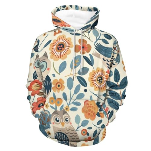 Hoodie manch longue hibou imprimé pour vos sorties décontractées S