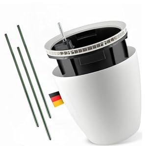 Z.O.D. XXL Weißer Selbstbewässerungs-Blumentopf mit Pflanzenstützen