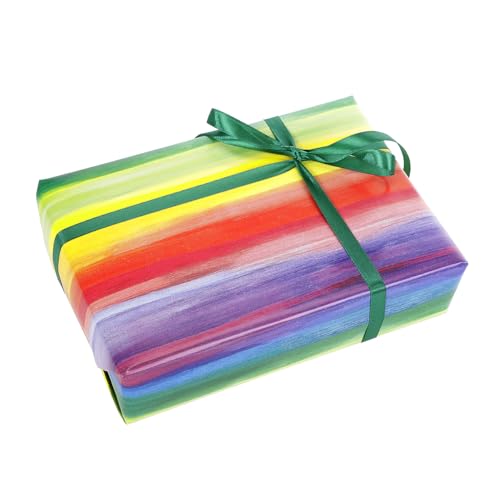 Regenbogen-Farben gestreiftes buntes Geschenk-Papier 50 cm x 50 m...