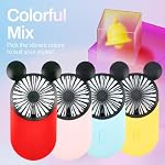 Cute Mouse Handheld Fan, Rechargeable USB Mini Fan(Red+Pink) - Image 5
