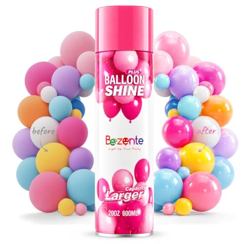 Image of Bezente Balloon Shine Spray 20oz XL Fast High-Gloss for All Party Balloons | High Shine Jumbo Balloon Spray, Long-Lasting Waterproof Gentle Formula, Quick Finish for Large Events Setup Indoors Outdoors