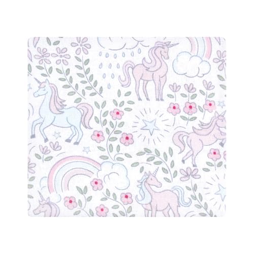 Image of Hudson Baby Unisex Baby Cotton Flannel Receiving Blankets, Dreamy Unicorn, One Size