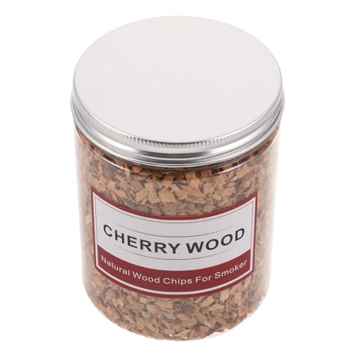 ifundom Astillas de Madera de Cerezo para Ahumar Carne 125g Chips Naturales para Barbacoa y Cócteles Humo Duradero para Parrilla al Aire Libre Sabor Intenso para Reuniones y Camping