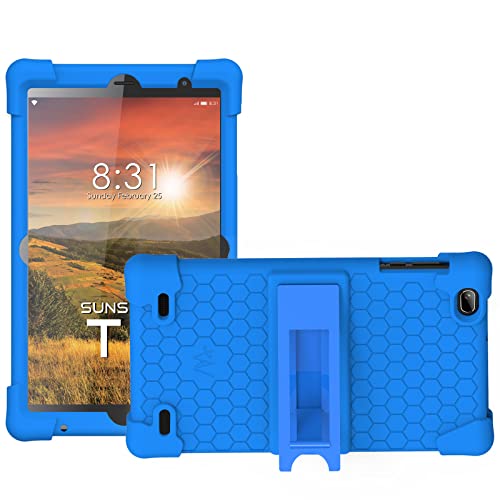Transwon Kids Case for Sunshine T1 Elite Tablet 8 Inch/ Sunshine T1 Elite Tablet Case, Cloud Mobile Sunshine T1 Elite Tablet Case, Sunshine T1 Tablet Case, Cloud Mobile Tablet Case - Blue