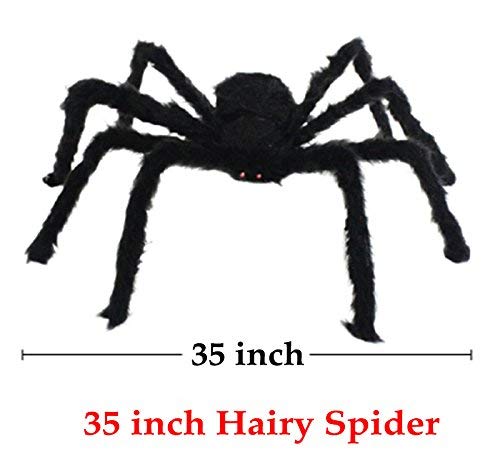 Cooljoy 35 Inch Halloween Decorations Spider Virtual Realistic Hairy Spider Kids Party Favor For Outdoor Indoor #TOP3