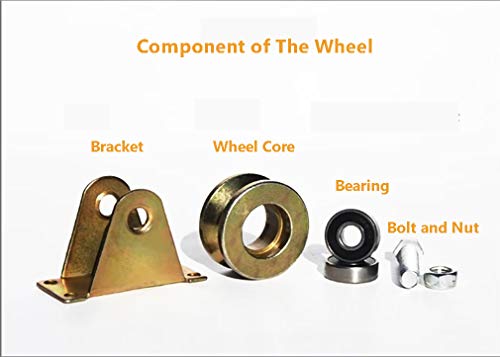 2Pcs V Groove Wheel Sliding Gate Track Roller W Bracket Heavy Duty Barn Door Casters Steel Slide Gate Hardware For Gate Frame Industrial Machines Carts 2 Inches #TOP3