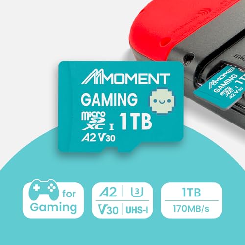 Image of MMOMENT 1TB Gaming Micro SDXC Card, A2, UHS-I, U3, V30, Class 10, Read Speed Up to 170MB /s, Write Speed Up to 170MB /s, SD Adapter Included (MM23 PRO)