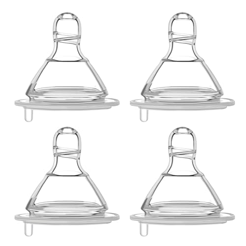 Maymom Boquilla de silicona de flujo lento, 4 piezas; compatible con botellas Spectra/Motif Luna/Maymom Widemouth
