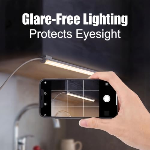 Image of Hoteon Under Cabinet Light, 40cm /16inch USB Batten Light with 3 Color Modes | 3000K /4000K /6000K Color Temprature Adjustable, 10 Brightness Levels, LED Tube Light for Wardrobe, Cabinet, Bookshelf, Desk