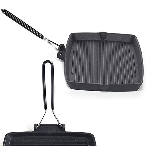 Grillpfanne Gusseisen Emaille antihaft Ilsa Mix Grill 22 x 34 cm für Kochfeld Sekunden und Konturen, Fleisch, Braten, Rolate, Schmorbraten, Spieße,