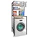 ACCSTORE Estante de almacenamiento para lavadora de tambor, estante de baño con barra colgante, multifuncional, 178 x 70 x 60 cm, color negro