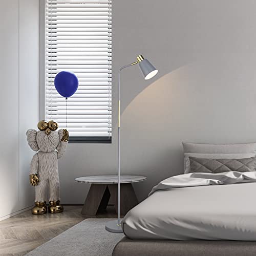 Floor Lamp, Industrial Floor Lamps For Living Rooms & Bedrooms - Rustic Farmhouse Reading Lamp - Standing, Adjustable Metal Heads Indoor Task Lighting For Living Room Bedroom Office Home Décor (Grey) #TOP5