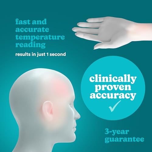 Foto von HoMedics TheraP digitales Infrarot Fieberthermometer - Ohr-Fieberthermometer mit großem Display, sofortige Temperaturmessung für Babys, Kinder, Erwachsene, mit Fieberalarm, 10 Speicherplätze