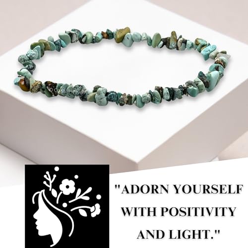 Image of Certified Chrysoprase Bracelet for Women Men with Healing Crystal and Reiki Stone - Beautiful Gemstone Beaded Bracelet for Balance, Harmony & Positive Energy (Chips Stone Beads)