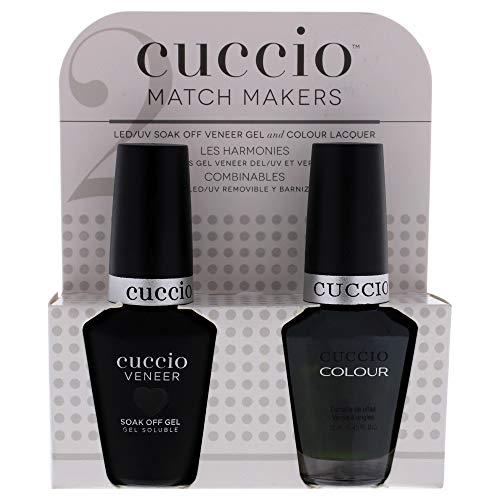 Cuccio Matchmaker - Colour Nail Lacquer & Veneer Gel Polish - Glasgow Nights - For Manicures & Pedicures, Full Coverage - Long Lasting, High Shine - Cruelty, Formaldehyde & Toluene Free - 2 Pc #TOP12
