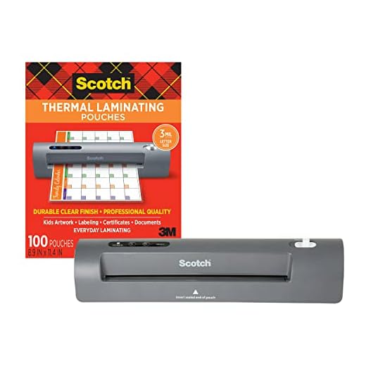 Scotch Thermal Laminator and Pouch Bundle, 2 Roller System, Laminate up to 9" Wide (TL901X) with Scotch Laminating Pouches, 100-Pack (TP3854-100)