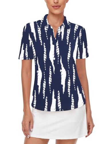 Image of Cucuchy Womens V Neck Golf Polo Shirts Moisture Wicking Sports Workout Tops