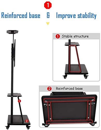 Soporte móvil para TV con ruedas ajustable para pantallas planas miniatura 4