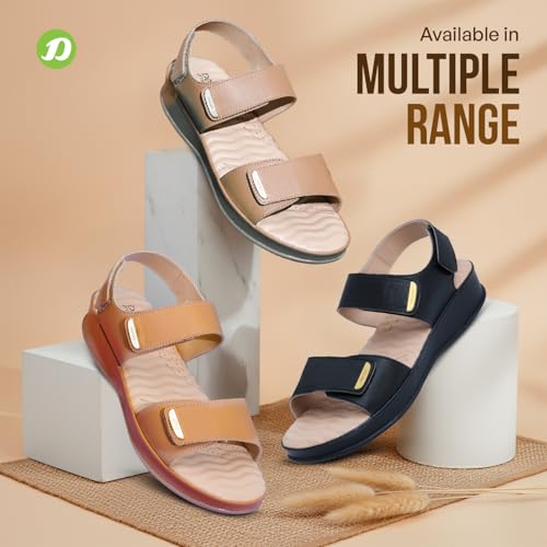 Image of DOCTOR EXTRA SOFT Women's Comfort Sandals with Memory Foam Cushion & TPR Outsole|Stylish & Lightweight Casual & Non-Slip Diabetic | Orthopedic Flip Flops /Slippers Adjustable Strap Ladies & Girls D-619