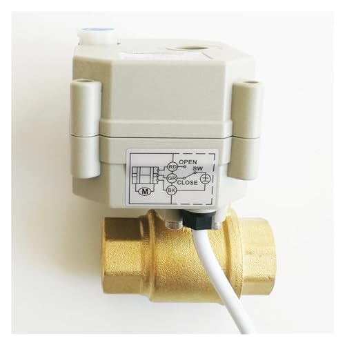 NKKALUKM Válvula eléctrica de Paso Completo, 1/2'' DN15, con Engranajes metálicos y Apagado automático, con Mando Manual, CA/CC 9 V-24 V, CE, IP67, TF15-B2-B for HVAC(Npt,CR202 Normally Close)