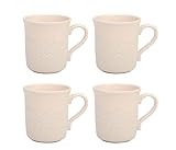 Pioneer Woman Vintage Lace Ceramic Mug Set, 4-Pack (Pink)