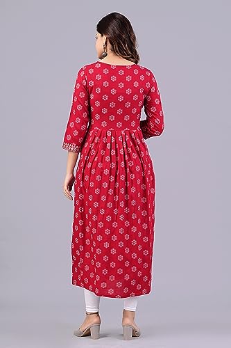 Image of NEW4U Women's Sequin Zari Embroidery Printed Naira Cut Kurti