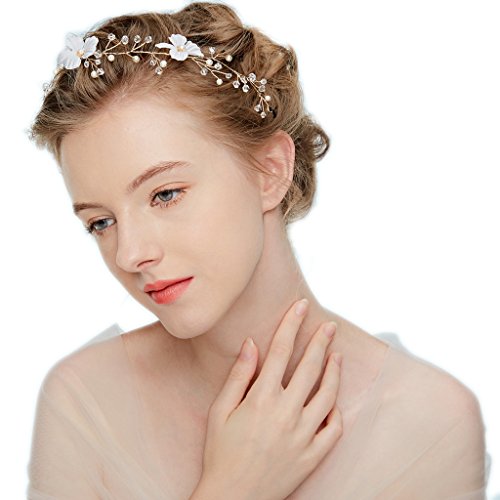 Preisvergleich Produktbild hopewey Braut Hochzeit Haarschmuck Haarspangen Perlen Blumen Damen Kristall Strass Perlen Haarekämmen Haarschmuck Hochzeit Handarbeit HWMD216