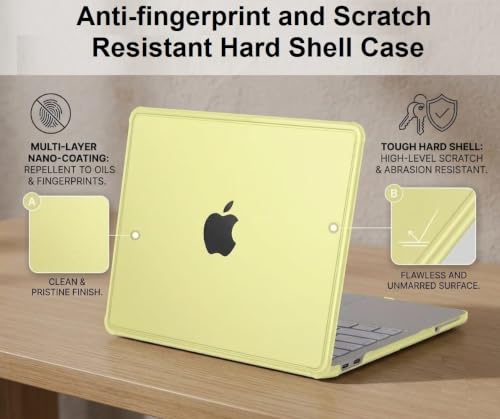 Image of Midkart Case Compatible with MacBook Neo 13 inch Case 2026 Release Model A3404 with A18 Pro Chip Matte Finish Scratches & Fingerprints Resistant Hard Shell Cover with Reinforced Corners, Citrus