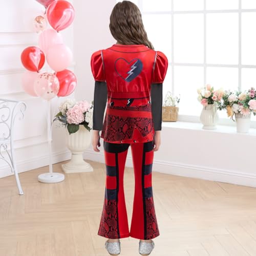 Disfraz rojo para niñas con peluca 4-5 años miniatura 3
