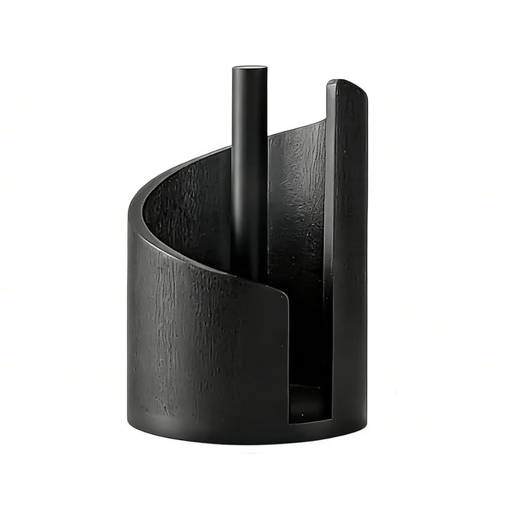 Hndhbfgrt For Kitchen Roll Organizer Mountain Paper Towel Holder Countertop Featuring Round Base and Iron Stand A