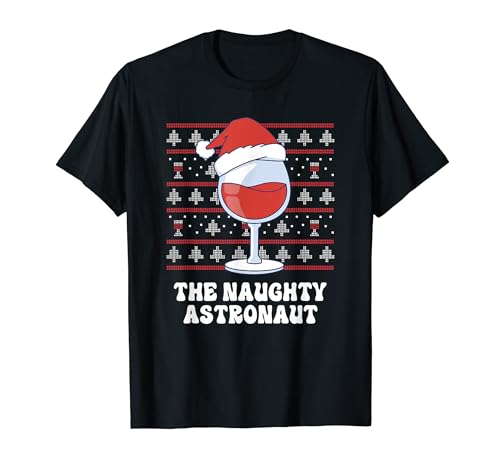 The Naughty Astronaute Funny Christmas T-Shirt