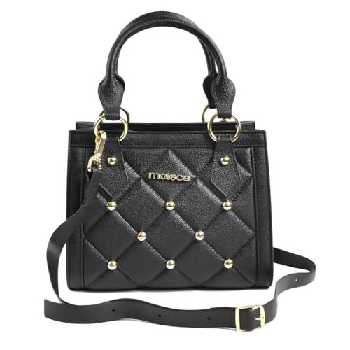 Bolsa Moleca Transversal Pequena Pedraria Alça De Mão Feminina Preto