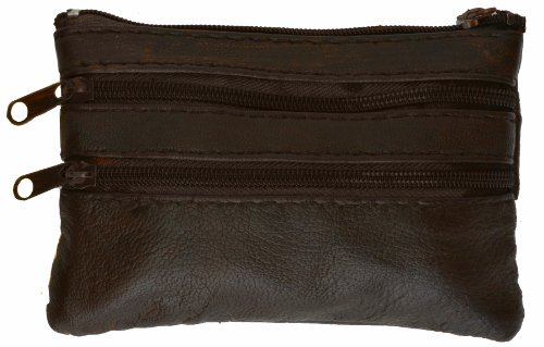 100% Genuine Leather Change Purse Brown #92801