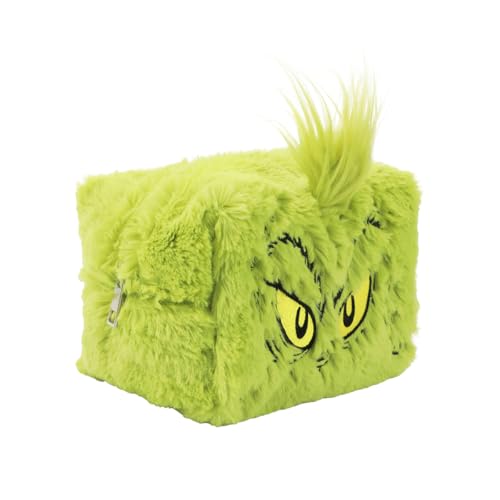 Bioworld The Grinch Big Face Character Women's Green Cosmetic Toiletry Bag2