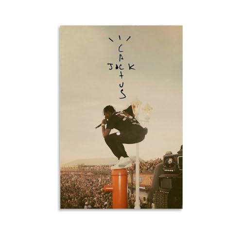 Hotoice Travis Poster Scott Rapper Retro Music Vintage Cover Póster para habitación Estética Lienzo Arte de Pared Decoración de Dormitorio 12 x 18 pulgadas (30 x 45 cm)