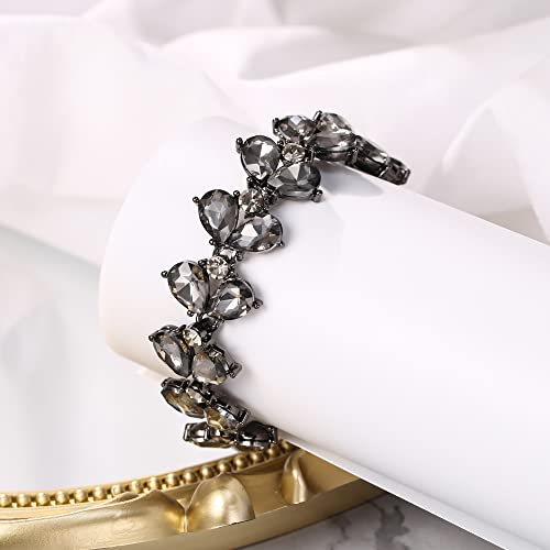 BriLove Wedding Bridal Crystal Rhinestone Multi Teardrop Bracelet for Women Party Prom3