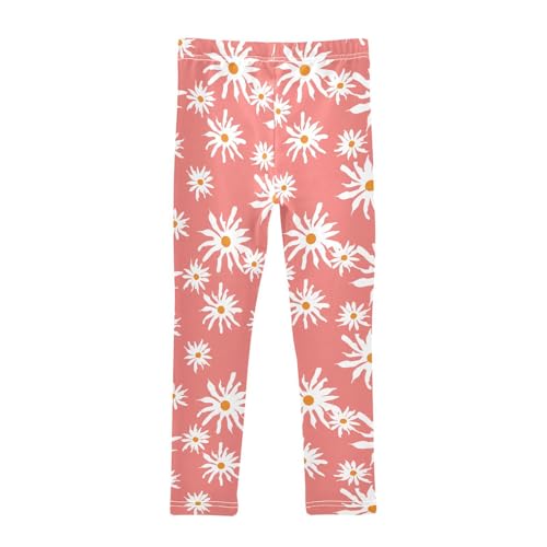 Daisy Flower Girls Leggings,Workout Leggings for Girls Toddler Athletic Leggings Size for 3-10T2